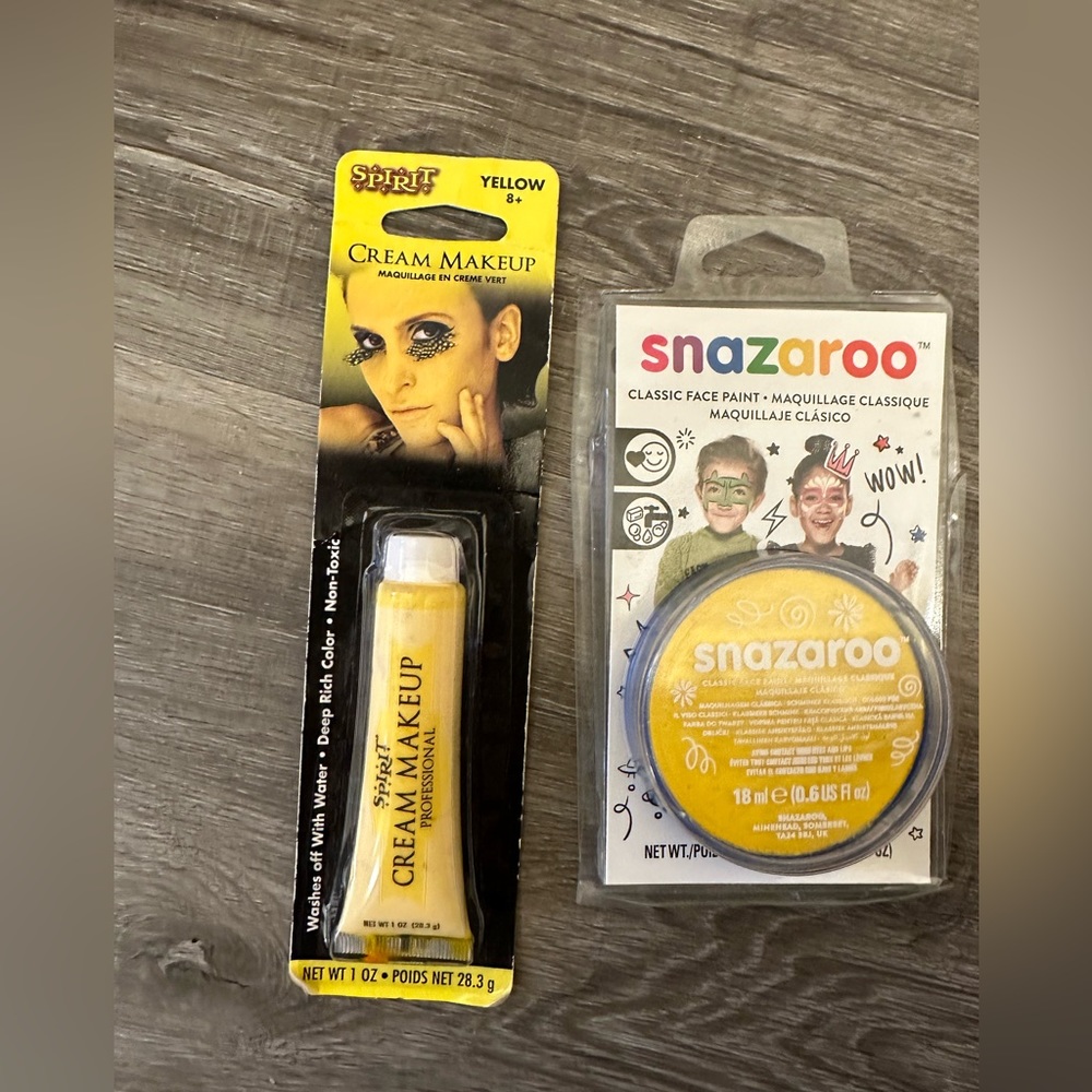 Yellow Snazaroo face paint